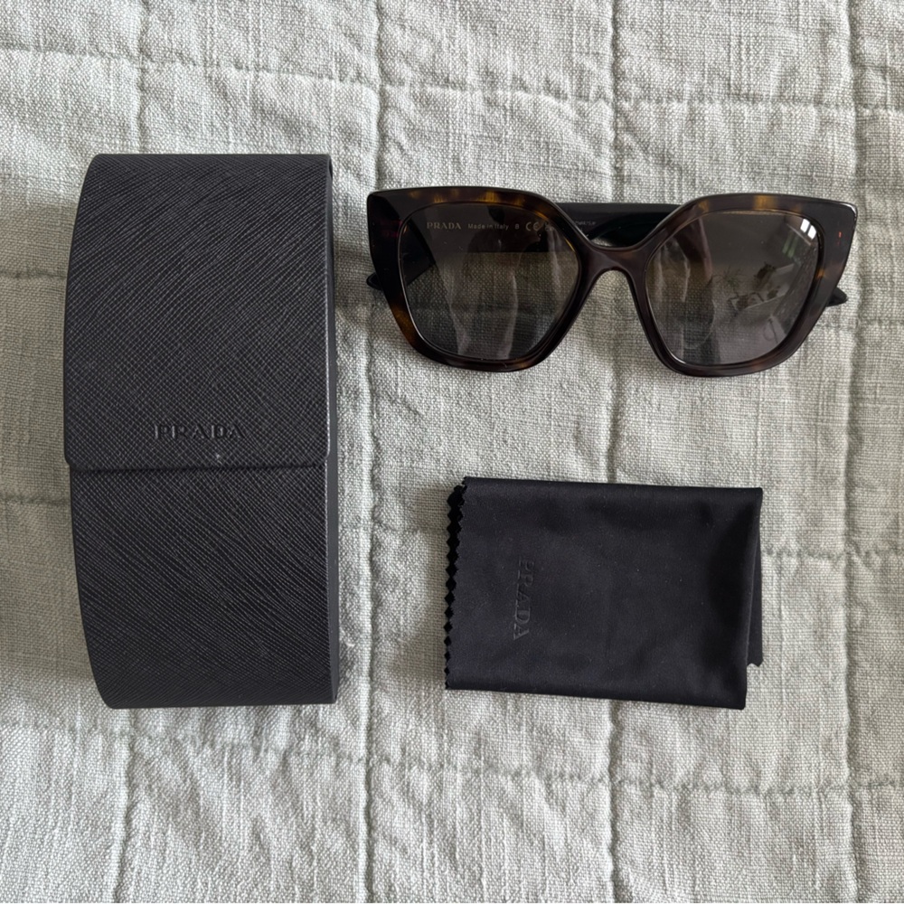 Prada Tortoise Sunglasses with Black Case
